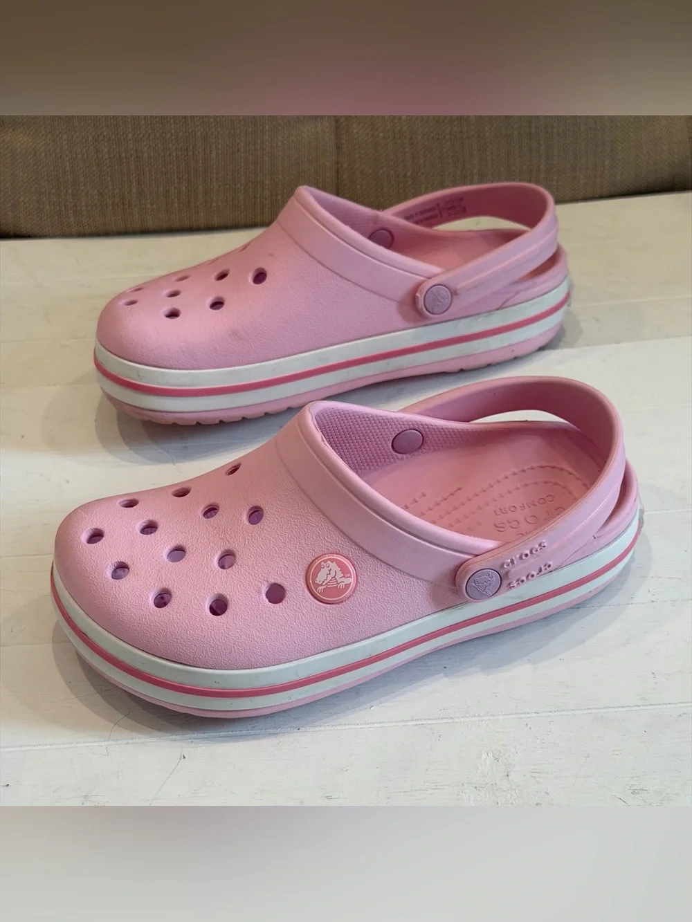 Crocs Crocband Clog Shoes, Pearl Pink Kids Classic Clog C 13 Light Pin